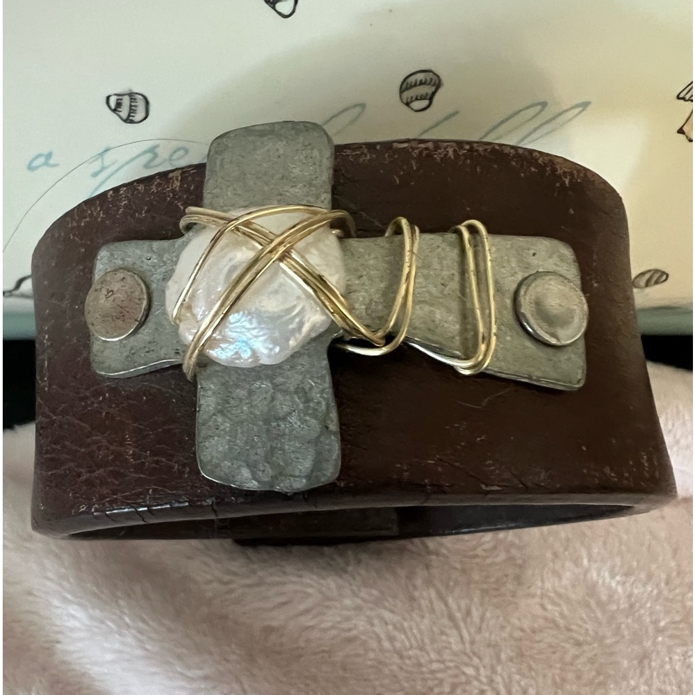 Leather cross bracelet!